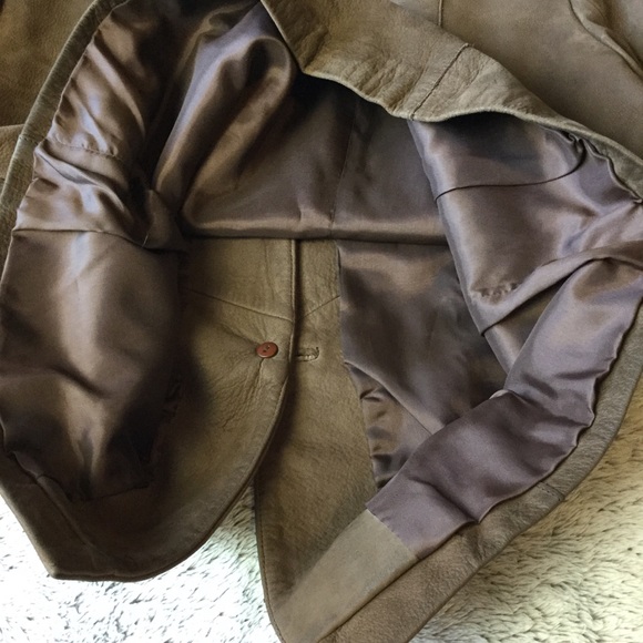 Charter Club 100% Leather Jacket Caramel Brown Color women’s size small - Picture 10 of 11